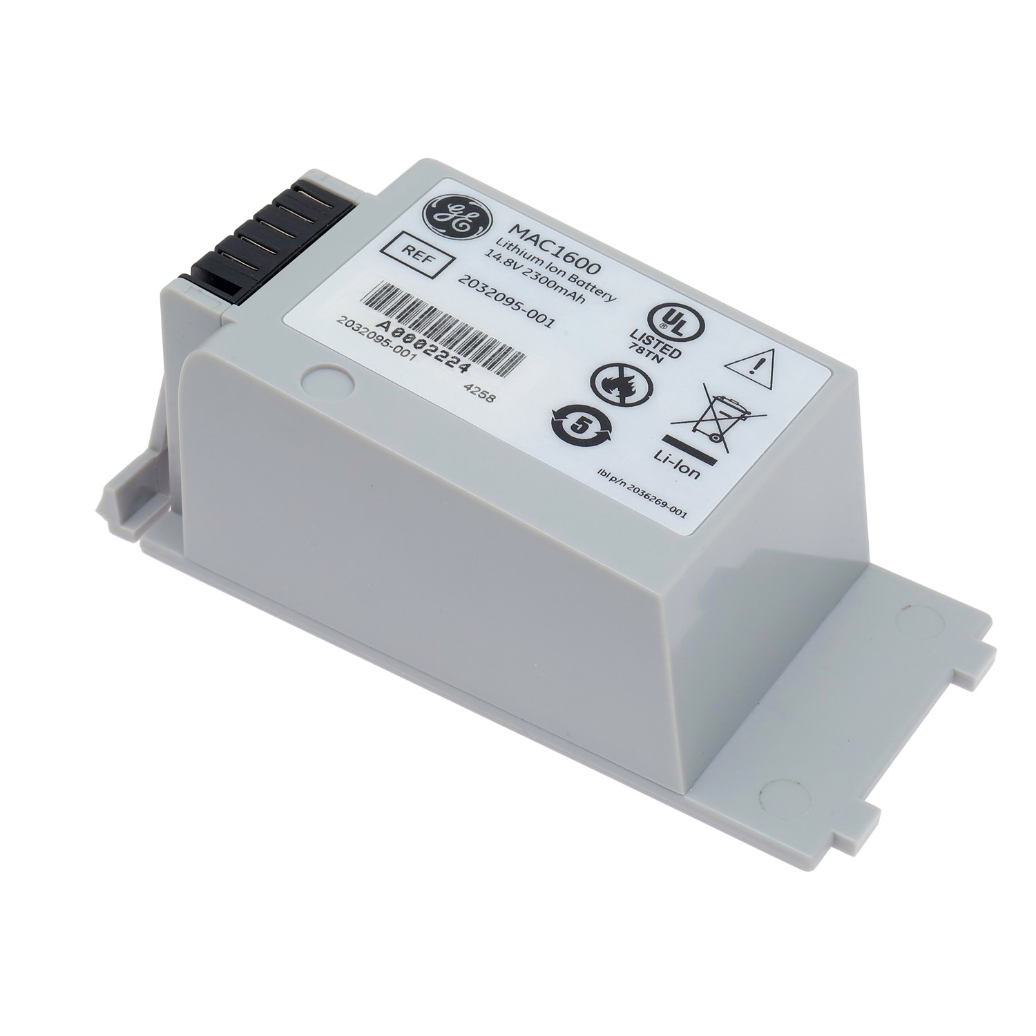GE MAC1600 ECG Machine Battery 14.8V 2.3Ah 37Wh REF 2032095-001