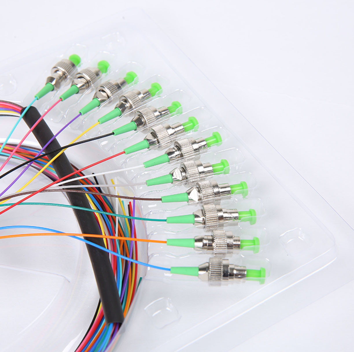 FC APC Mono Mode Fiber Optic Pigtail Cables 0.9mm 1.5m LSZH Cover
