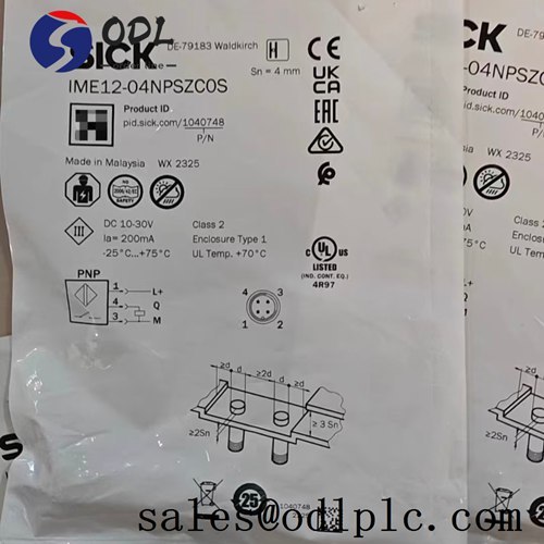 IME12-04NPSZC0S Sick PLC Inductive proximity sensor with a range of 3.24mm, M12