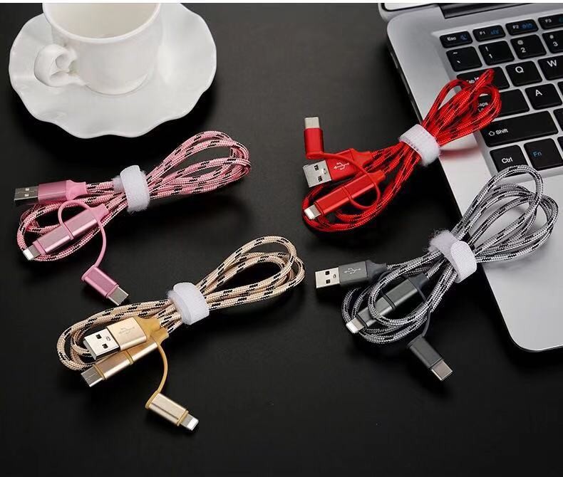 3 IN 1 SYNC AND CHARGE CABLE, LIGHTNING MICRO TYPE-C FOR ALL SMART PHONES CHARGING AND DATA TRANSFER