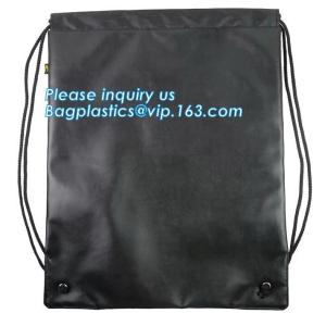 Custom Name Stamping PU Leather Drawstring Bag With Handle Waterproof Promotiona