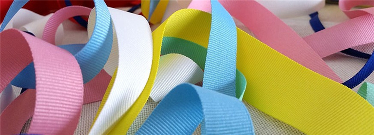 Personalised Decorative Grosgrain Ribbon Orange Color Narrow Woven Technics
