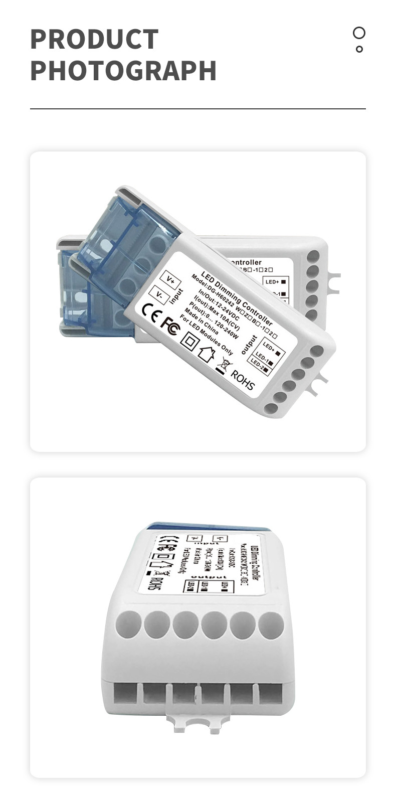 Tinting Low Voltage Lamp LED Dimming Controller Bi Color Temperature Stepless 10A