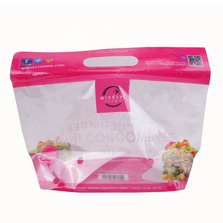 50 Microns Biodegradable Vegetable Packaging Bag With Air Vents