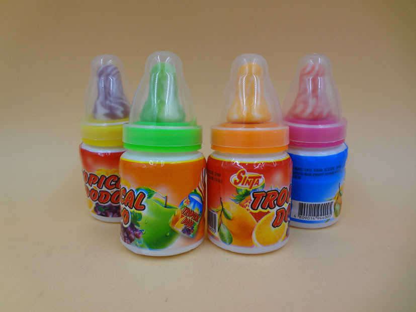Colored Funny Baby Nipple Candy with candy powder / Assorted fruit flavor Hard Candy