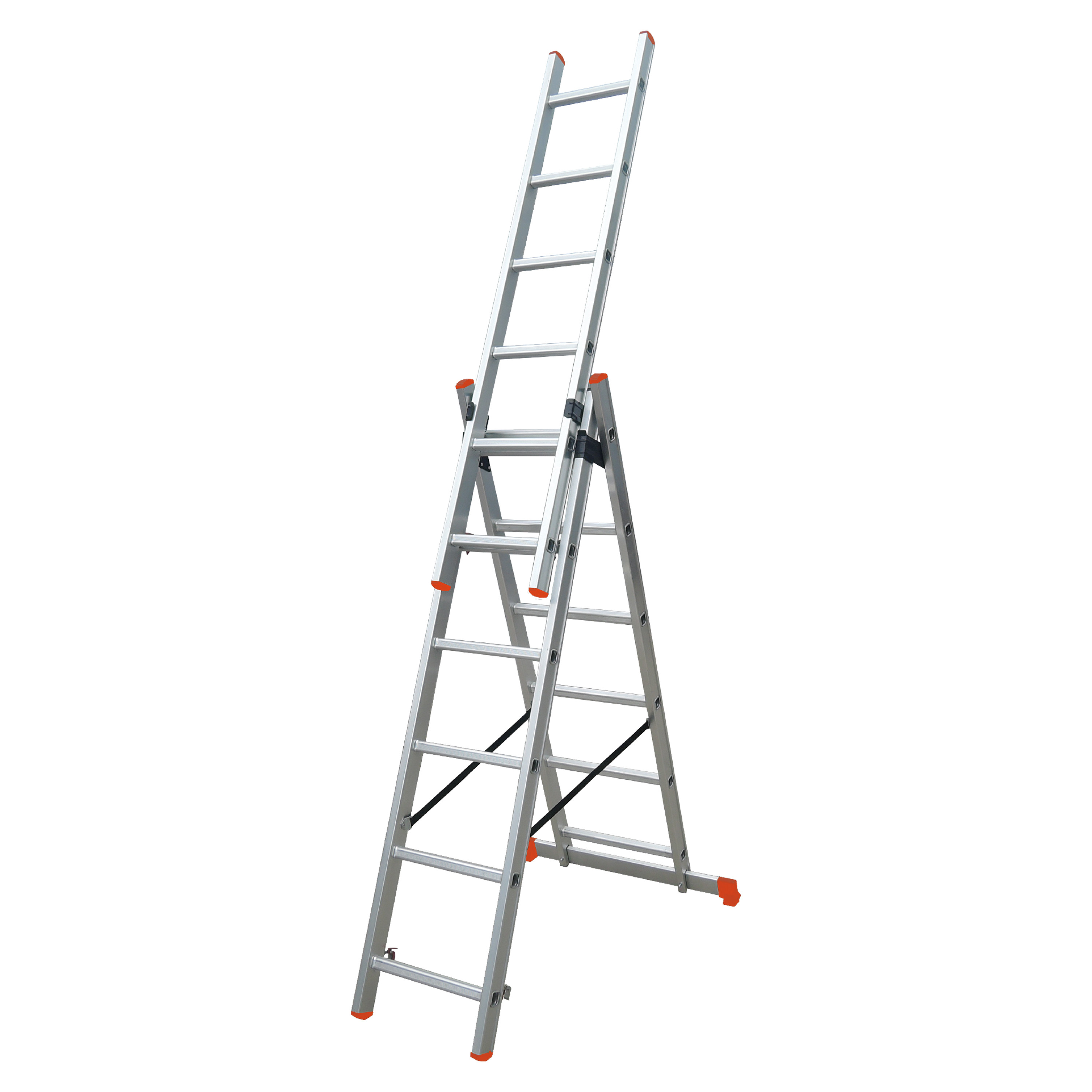 Robust Strength Aluminum Extension Ladder 3x6 With Non Marring Feet