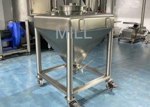China Stainless Steel Vacuum Cubic IBC Powder Tote Tank / IBC Tank Container For Conveyor on sale
