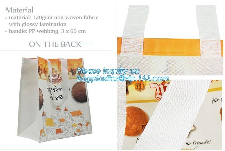 Wholesale factory custom fashion laminated non woven bag, Shopping printing fabric insulated foldable bag, custom pp non