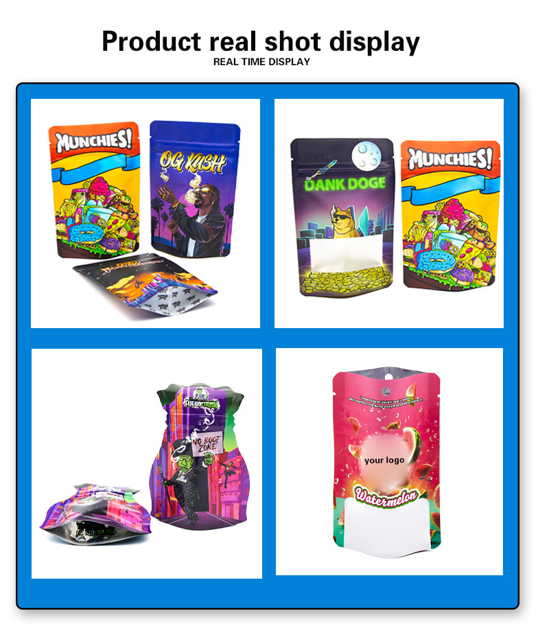 Child Resistant Zip Lock Bags Polyester Weed Bag Child Resistant Medication Bags Stand Up Pouches
