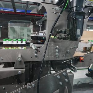 Fully Automatic Drop Type Wrap Around Case Packer with Mechanical Stretch for