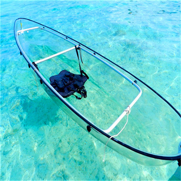 Day Sit On Top Touring Kayak , Glass Bottom Two Man Plastic Fishing Boats