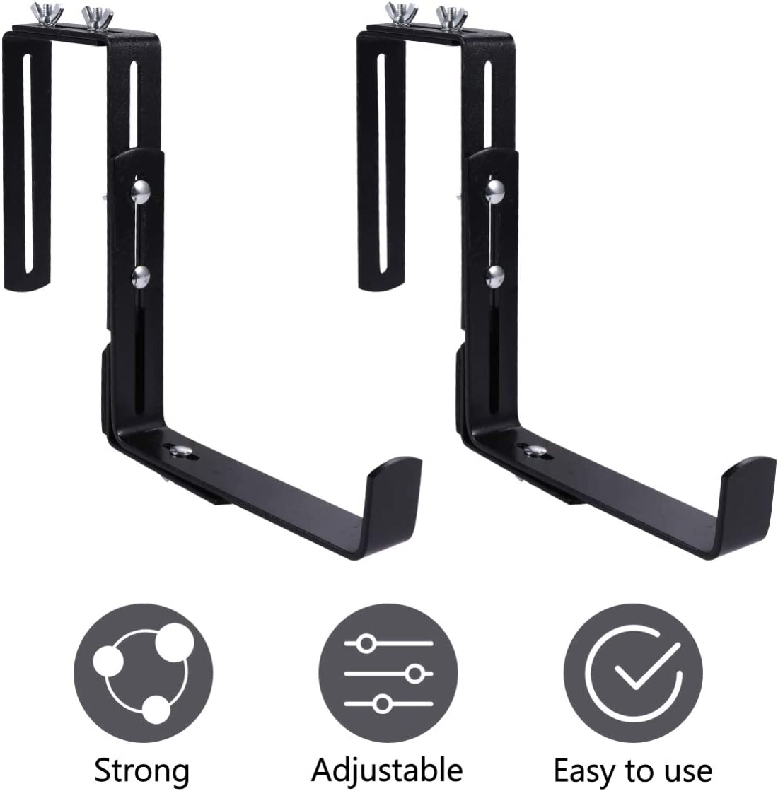 Black Powder Coating Rail Planter Box Bracket Window Flower Box Bracket Rail Flower Pot Holders