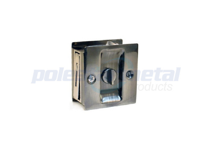 Modern Decorative Door Hardware Brushed Nickel Sliding Door Pull With Lock 82mm