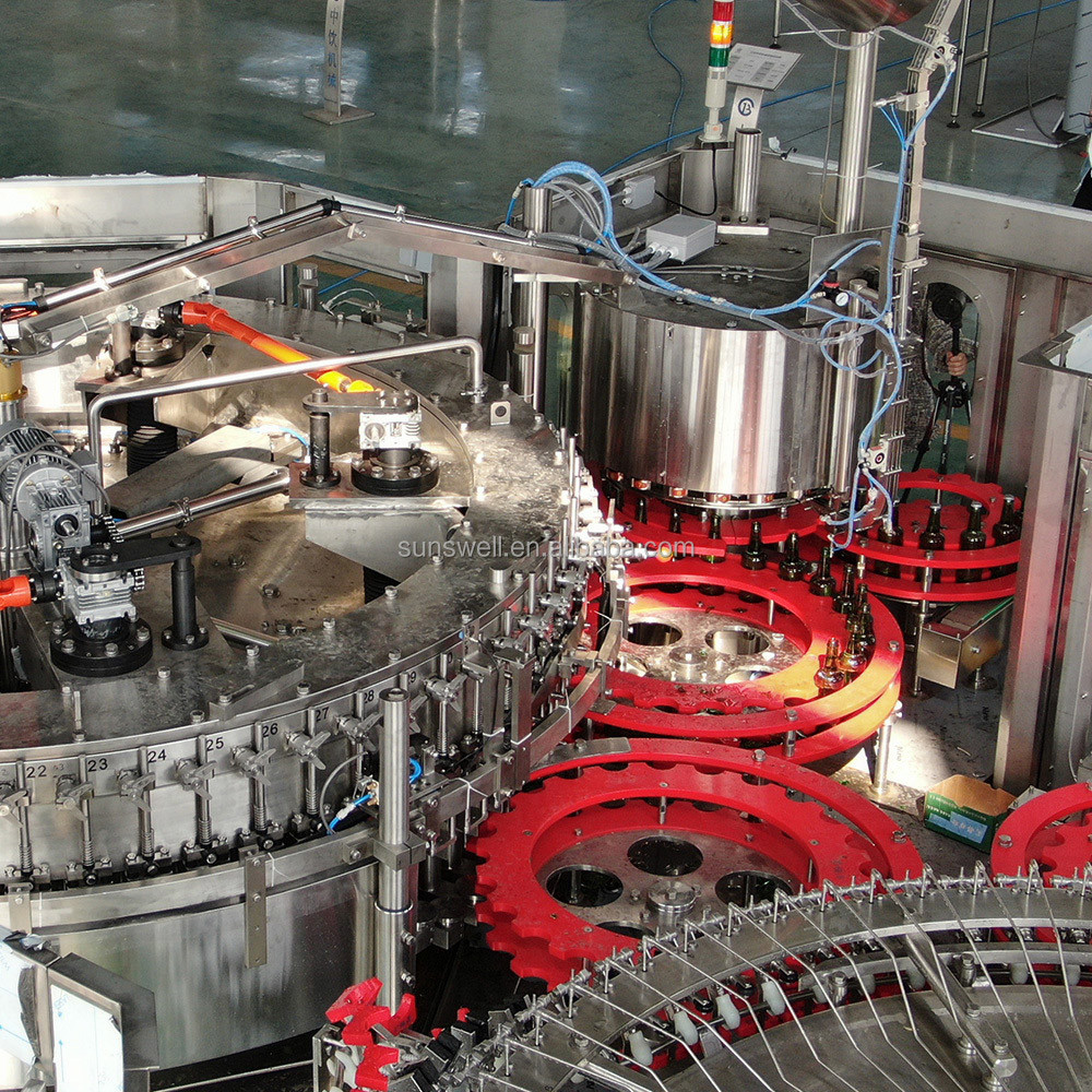 SUS304 Robotized Automatic Wine Filling Machine With rotary washing function