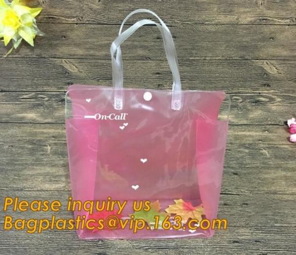 Factory Custom made Environmental PVC clear packaging toy storage handle bag