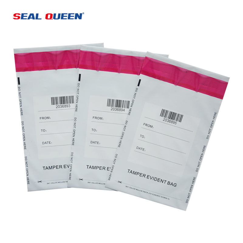 Plastic Tamper Evident Bank Deposit Bag Security Packing Bag Tamper Proof Self Seal Bag