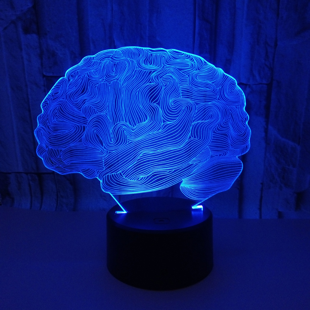 Brain shape colorful 3D visual night lights LED colorful lights 3D touch lights Creative color desktop night light