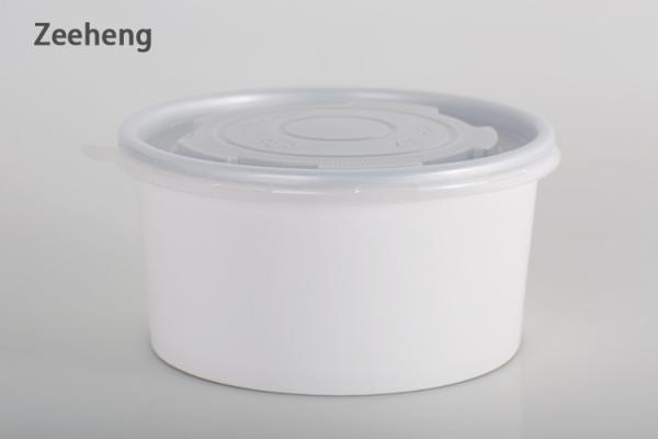 Round Shape White Kraft Paper Aluminium Foil Inside PE Coated Bowl Food