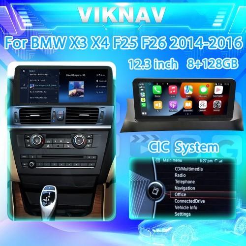 Viknav 12.3 inch Car Radio For BMW X3 X4 F25 F26 2011 2012 2013 CIC System