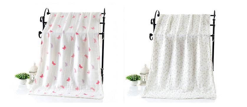 Anti Mite Deodorant Fiber Swaddle Gauze Fabric Three Layers Any Color