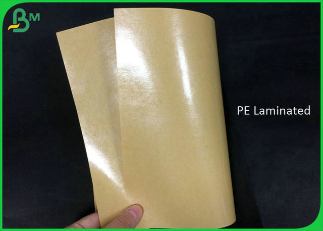 Brown Color Greaseproof PE Coated Meat Packing Paper Of Virgin Pulp Style 