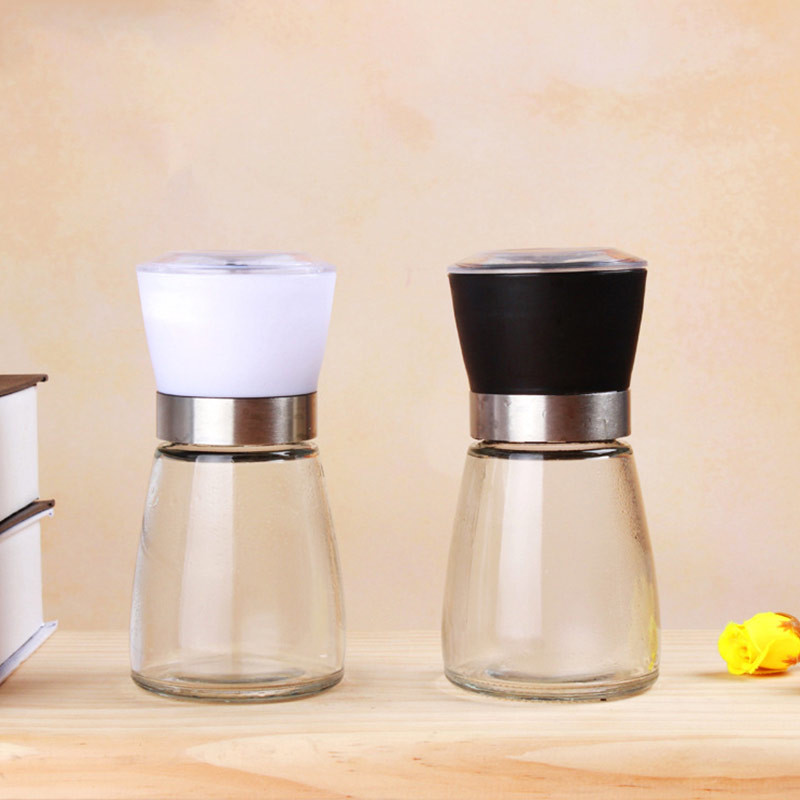 Hygienic Lead Free Rotatable Grinding Lid Glass Pepper Jar