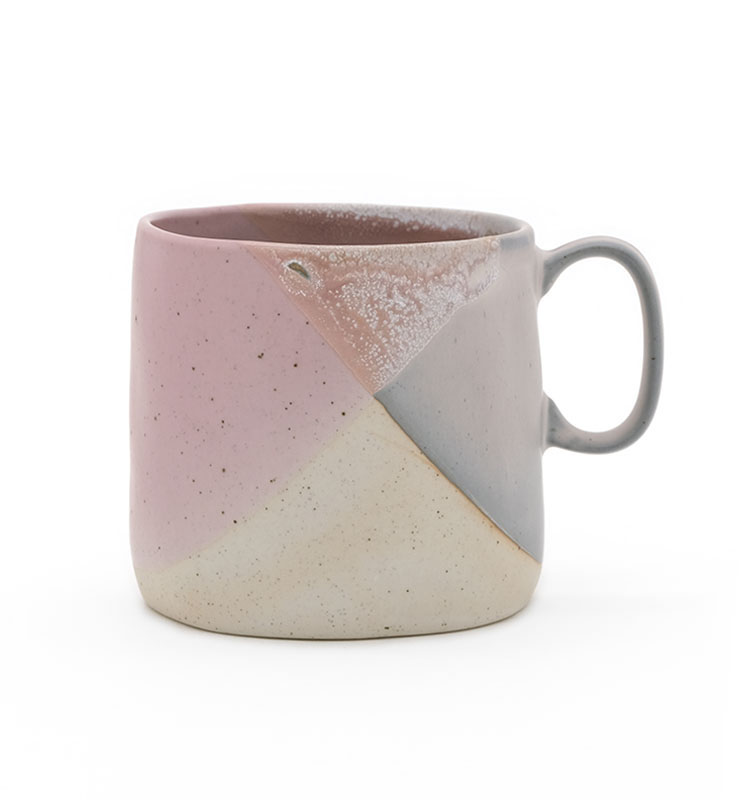 Ceramic 3D Pink and White Mug Ceramic Coffee Milk Mug with 3d reactive glaze