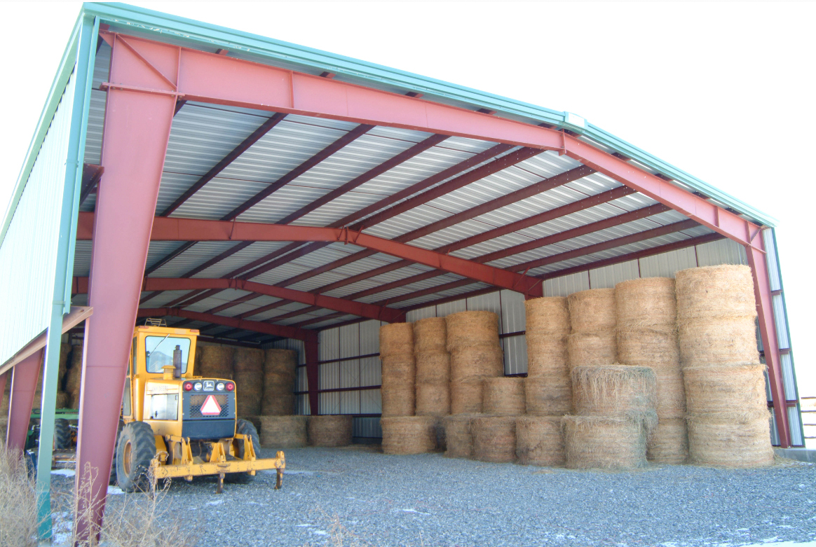 CE/ ISO9001 Prefab Hay Barn Hay Storage Building Kits Long Fatigue Life