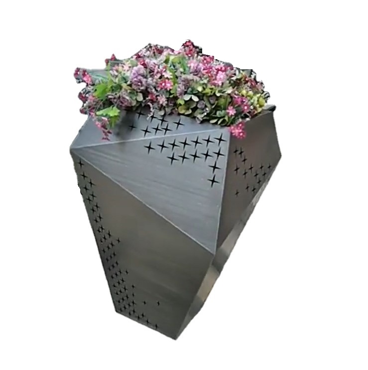 Unique shape design metal planters pots for garden decoration