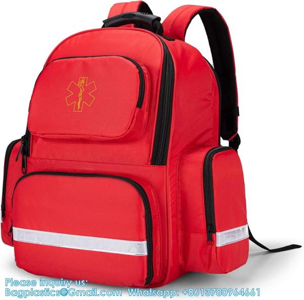 First Responder Bag Trauma Backpack Empty, Medical Emergency Kits Storage Jump