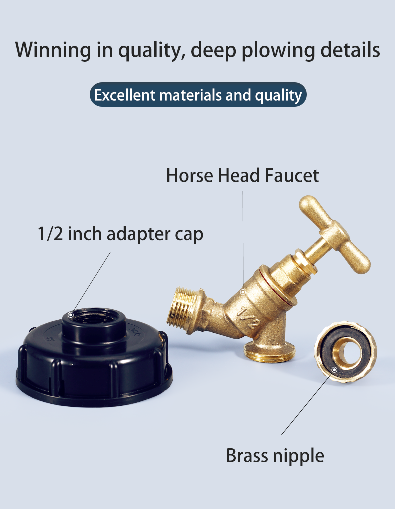 Umetass 1/2" Brass Valve Sand-cast Water Taps Horse Head Tap for Polished Faucet Mount