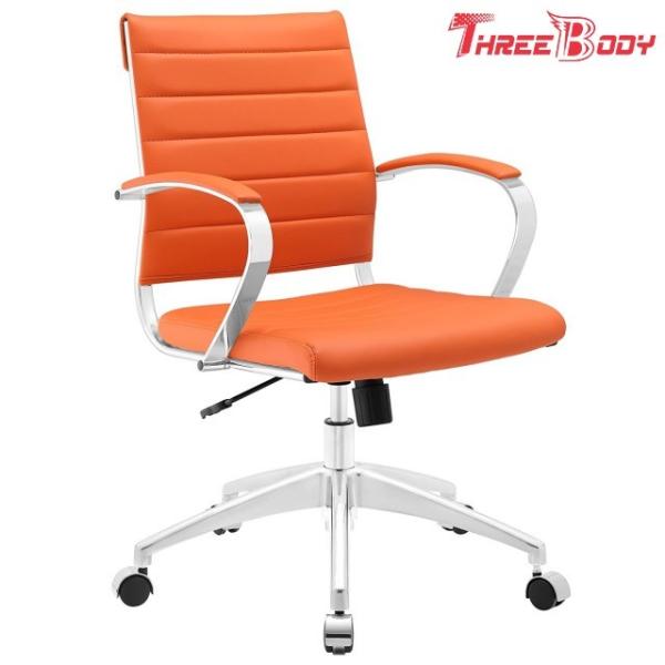 Comfortable Modern Home Furniture Aluminum Frame Orange Mid Back Executive