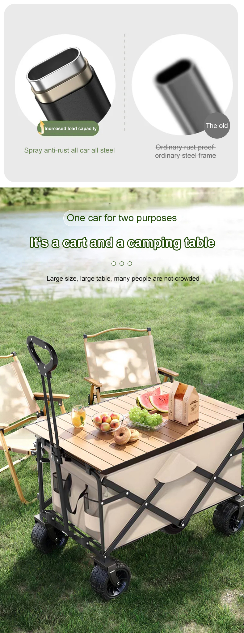 Qingdao Port Loading Outdoor Wagon for Beach Sports and Picnics Collapsible Design