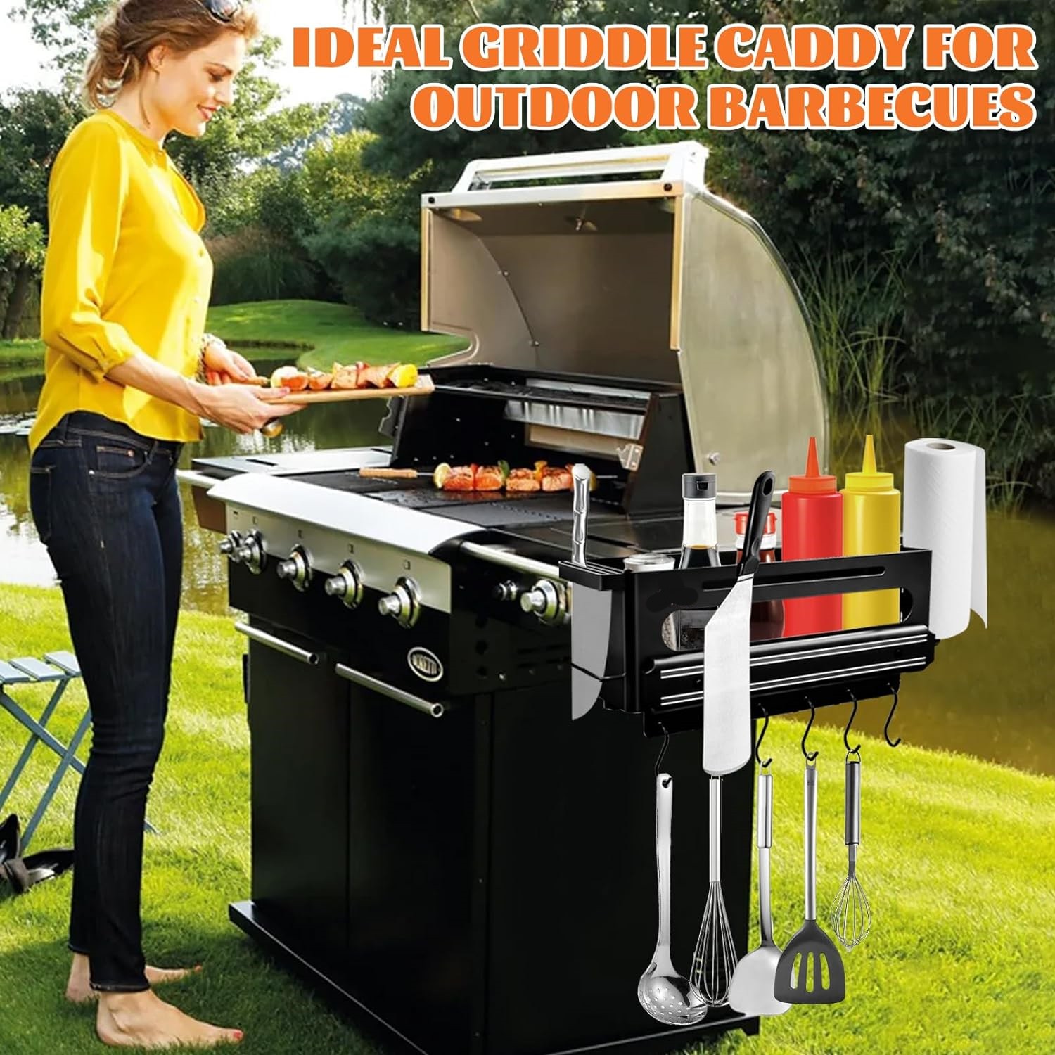 Griddle Caddy for Blackstone Griddle Accessories Space Saving Grill Accessories for Blackstone 28"/36" Griddles