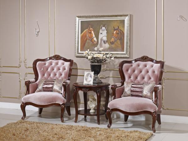 800*900*1140 Living Room Sofa Chair Rose Pink Fabric Solid Wood Frame Leisure