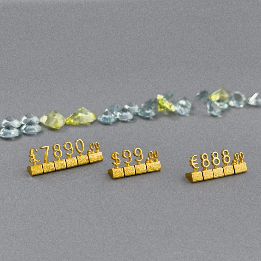 3D Metal GBP price tags for jewellery watch Retail Price Display Tags