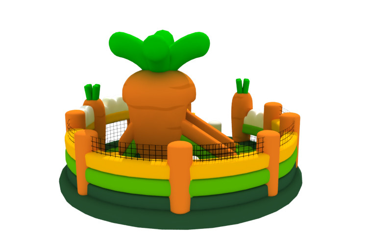 Rabbit Themed 6x6x3.8m Inflatable Fun City blow up Playhouse Fireproof