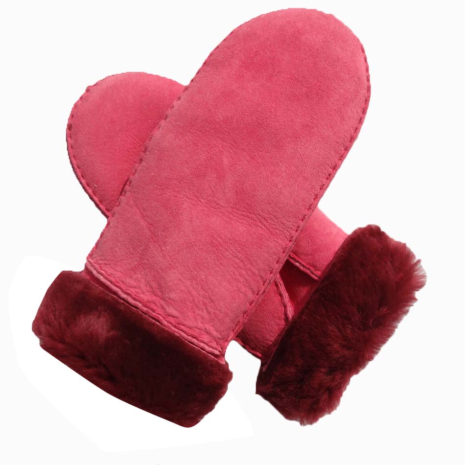 Wholesale Warm Shearling Lambskin mittens gloves winter