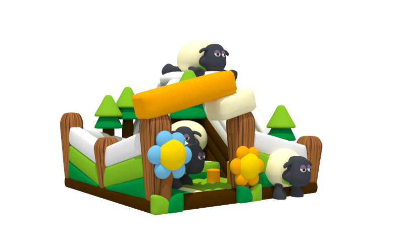 Children Inflatable Fun City Attractive Sheep Theme Inflatable Outside Amusing Playground