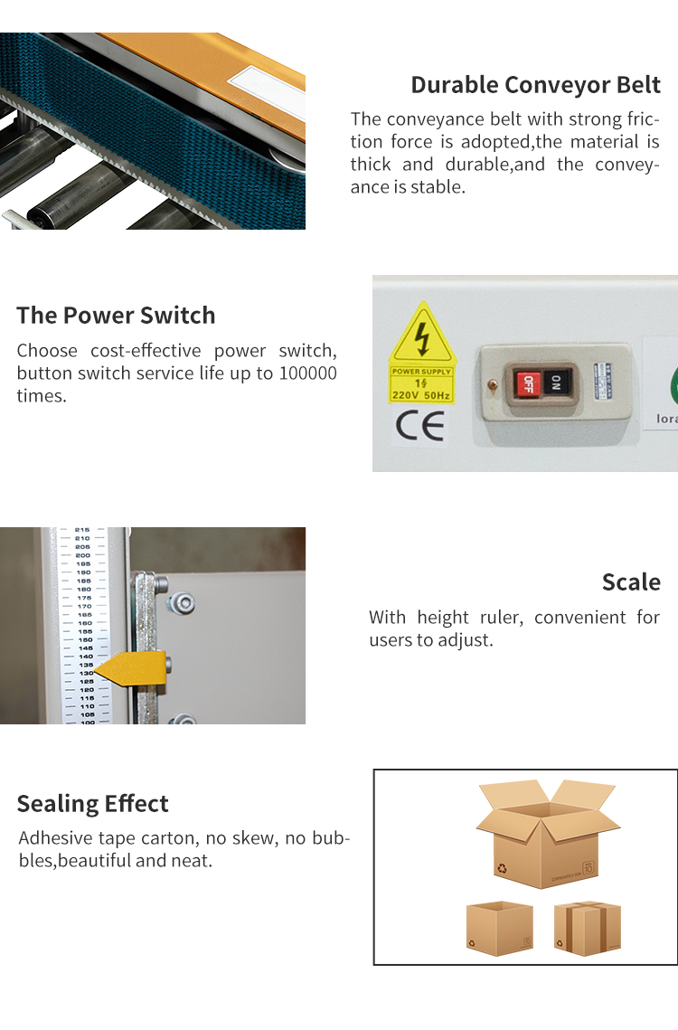 High Speed Adjustable Top Bottom Tape Electric Stable Automatic Cartons Boxes Box Sealer Carton Sealing Machine