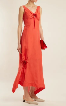 Women Clothing Summer Sleeveless With V neck Linen Maxi Dresses For Ladies