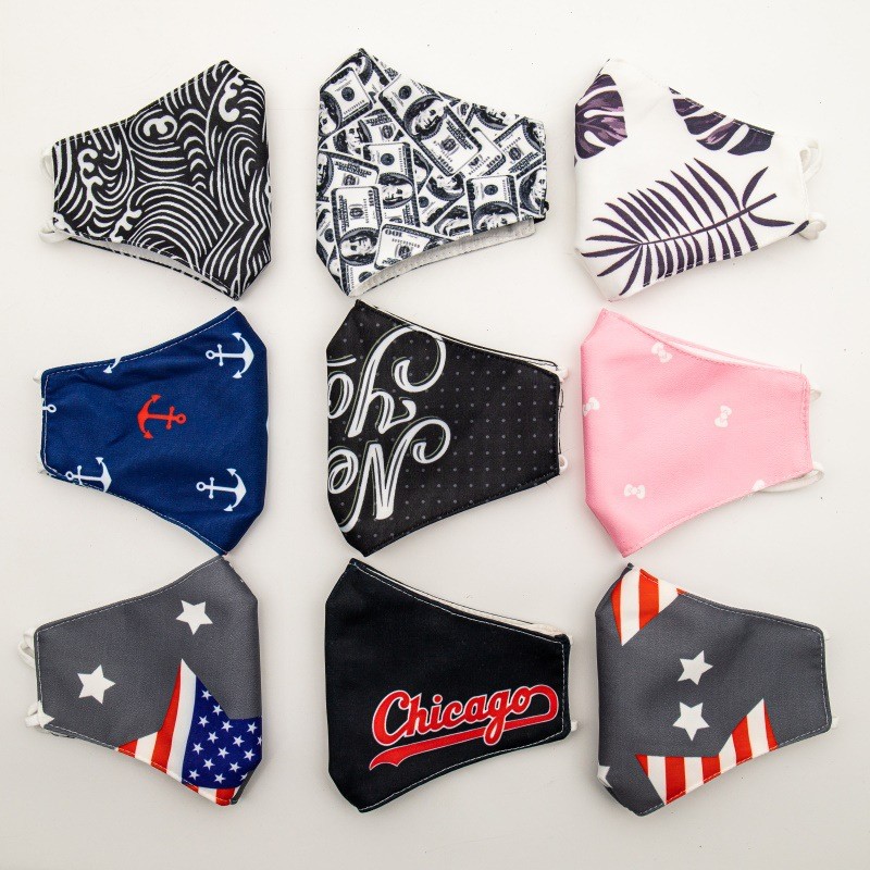 Antibacterial Cute Cotton Fabric 2 Layers Printed Face Mask