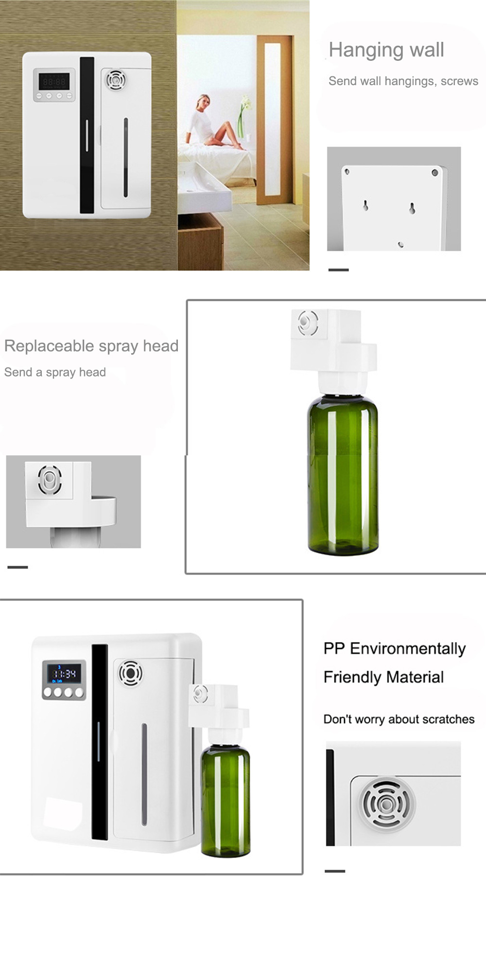 HOMEFISH 160ml ABS PP Waterless Essential Oil Diffuser 34kpa