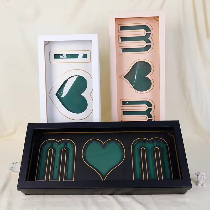 Customized Floral Design I Love U flower Gift Box Paper for Luxury Mother's Day