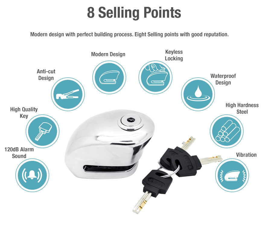 2-IN-1 Smart Family Electric Smart Motorcycle Bike Bicycle Lock Alarm with Electric Shock Water Proof BL16