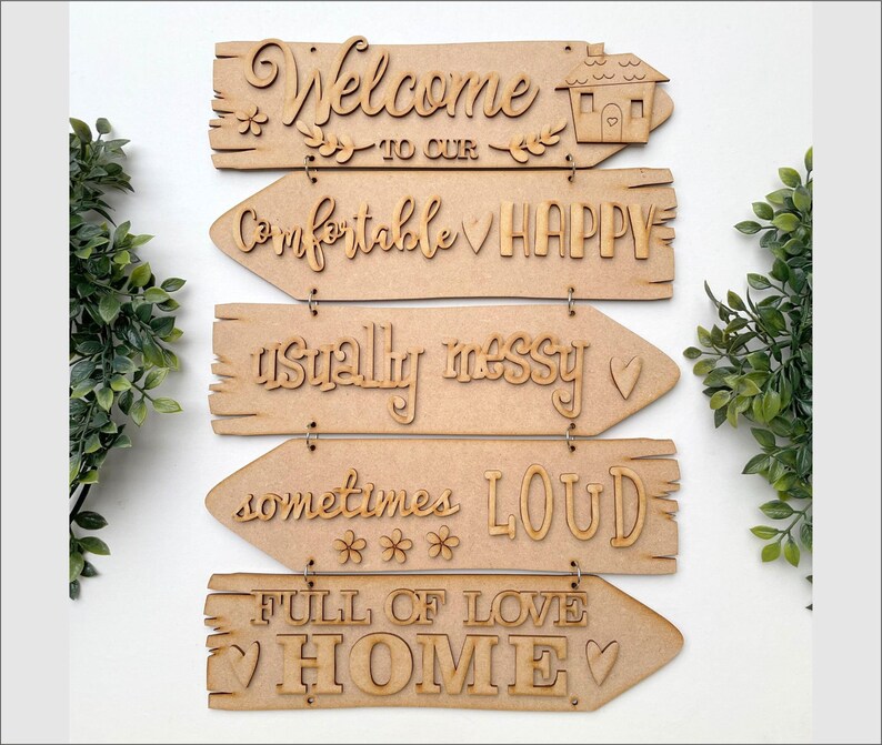 Blank Craft Kit Laser Cut Wooden MDF Direction Sign Theme Room Sign Caravan Sign