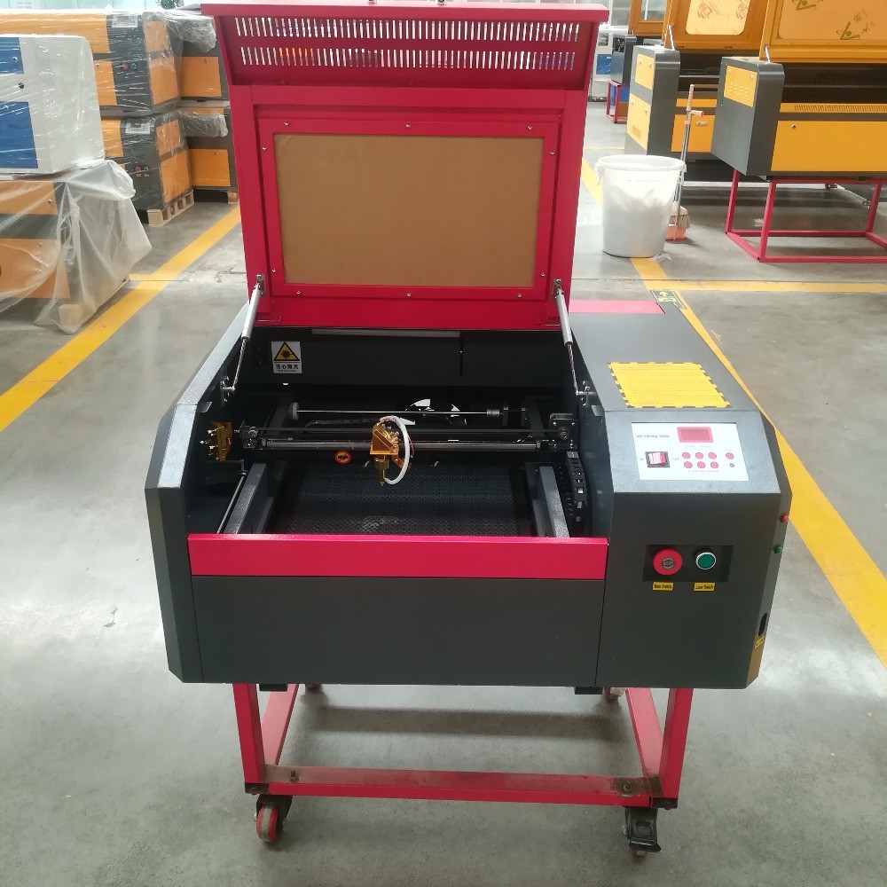 RUIDA control 50W 4040 laser engraving and cutting machine with red point and honeycomb