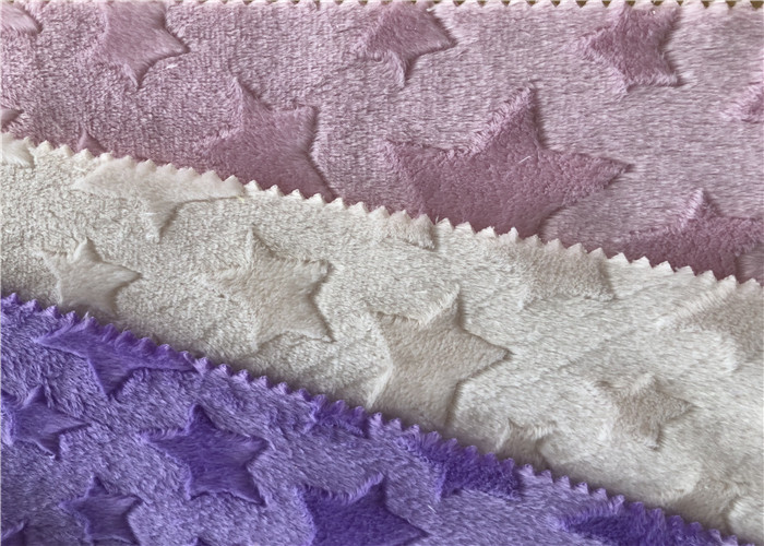 Super Soft Knitted Star Brushed Minky Plush Fabric 100% Polyester