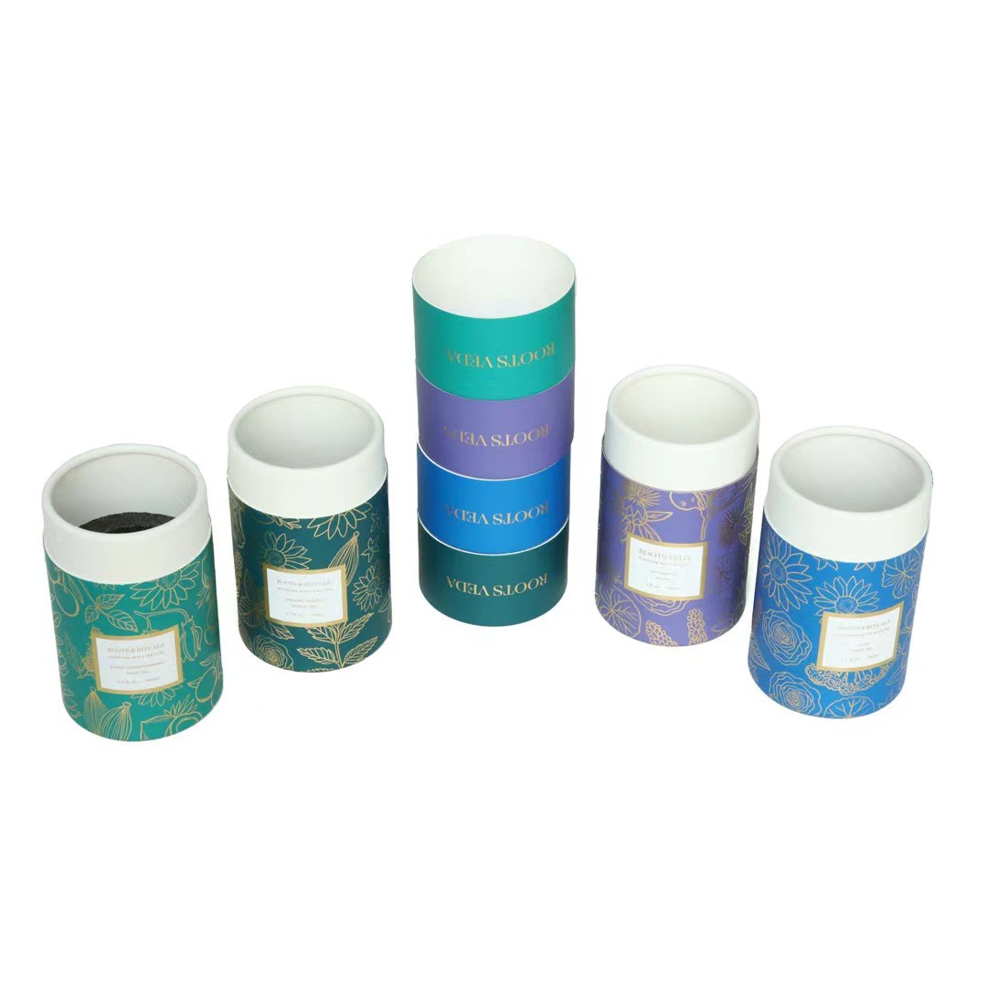 cylinder Glass paper Jar Box Paper Tube Candle Packaging For Customized Logo Design