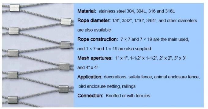 316 Flexible Stainless Steel Cable Mesh Netting Balustrade For Marinas 0